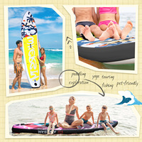 Planche à pagaie gonflable de tourisme HY Sports, système à 3 ailerons, matériau PVC, écologique, portable, planche de surf personnalisée, eaux océaniques