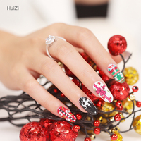 Série de Noël - Prix compétitif - Autocollants pour ongles en forme de cœur français 2D - Imperméables - Bandes adhésives pour ongles