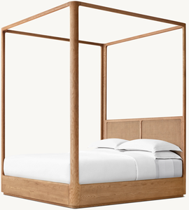 Hand Made Modern Natural Solid Wood Headboard Luxury Royal <strong>Queen</strong> <strong>Bed</strong> <strong>Frame</strong> <strong>Canopy</strong> - Product Image 4