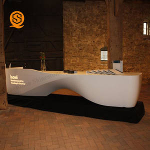 Shinestone commerciale bianco lungo curvo da banco per infermiere ospedaliere Design banco informazioni banco Reception anteriore dentale - Product Image 2