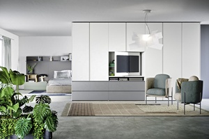 <span class=keywords><strong>L</strong></span> şekli modern ahşap dolap tv dolabı ile otel odası tasarımı sürgü kapı<span class=keywords><strong>l</strong></span>ı gardırop ayna cabrio - Product Image 2