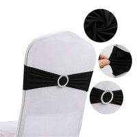 Haute Qualité Solide Couleur Spandex Chaise Ceintures Élastique Chaise Bandes Avec Boucle Pour La Fête De Mariage Décoratif