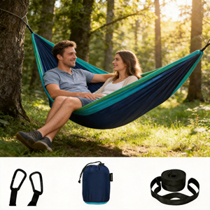 Hamaca de Camping de Nailon de Paracaídas de Alta Tenacidad 210T Navyice, Carga Verificada de 300 kg, Triple Costura, Serie Pro, 40HQ FCL, Venta al por Mayor - Product Image 2
