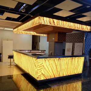 Pierre artificielle polie hautement transparente, translucide, imitation pierre, avec motif de jade norvégien pour comptoir de bar - Product Image 2