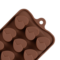 Silikolove 15-Cavity Bruiloft Valentijn Hart Chocoladevormen Siliconen Biscuit Snoepvorm