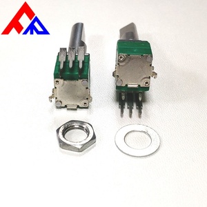 New 5-pin Vertical Mounting D-axis Knurled Shaft Diameter 6mm with Instantaneous <b>Push</b>-<b>button</b> <b>Switch</b> Potentiometer - Product Image 3