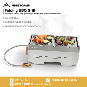 Parrillas Redondas de Acero Inoxidable Modernas, Directas de Fábrica, para Barbacoa Familiar en el Patio Trasero, Plegables, Portátiles, MOQ Bajo - Product Image 1