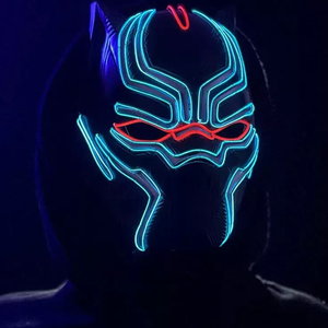 Máscara Facial LED de 10 Colores Zhizunlin, Máscara de <span class=keywords><strong>Pantera</strong></span> Brillante para Cómics y Películas, Máscaras Personalizadas para Fiestas de Halloween, Multimodo Intermitente - Product Image 1