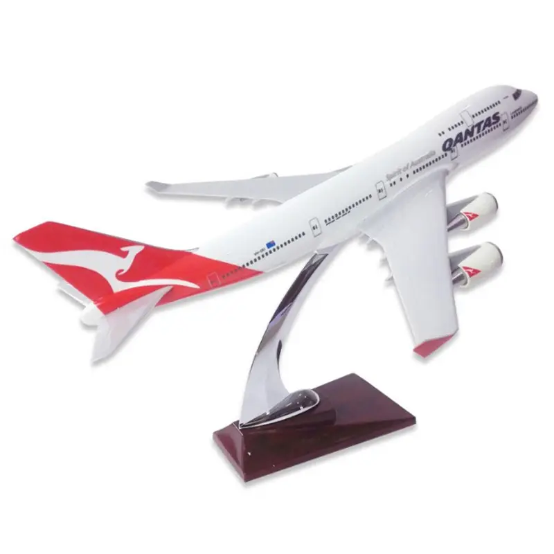 47cm 1:150 스케일 모델 비행기 보잉 747 QANTAS 항공 비행기 모델 디스플레이 다이 캐스트 항공기 스탠드