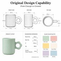 Nouveau fabricant de tasses en porcelaine tasse à rayures pour tasses à café en céramique et bol à rayures