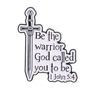 Broche émaillée 'Soyez le guerrier que Dieu vous appelle', thème Jésus, foi et force, badge pour sac à dos et revers, bijou cadeau pour amis - Product Image 1