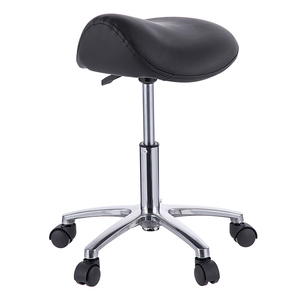 Taburete de sillín de alta resistencia sin respaldo, ergonómico, giratorio, con ruedas, para masajes, tatuajes y salones de belleza - Product Image 1