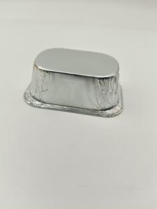 Récipient en aluminium pour moules à pain en aluminium Boîte à pouding de petite taille avec couvercle en plastique 110ml - Product Image 3