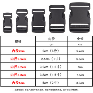 หัวเข็มขัดพลาสติก Domai ขนาด 2 ซม. 2.5 ซม. 3.2 ซม. 3.8 ซม. 5 ซม. สำหรับกระเป๋าเป้สะพายหลังและกระเป๋าคาดเอว - Product Image 1