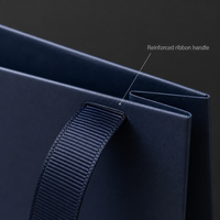 Sacs cadeaux pour petites entreprises, sacs cadeaux bleu marine personnalisés, logo doré, poignées en ruban, pour cadeaux d'entreprise, boutique de détail