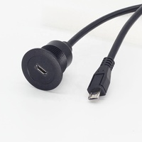 Boîtier multimédia Micro USB 2.0 3A Charge rapide Panneau PVC Micro Câble de rallonge mâle à femelle avec écrou fileté Verrouillage