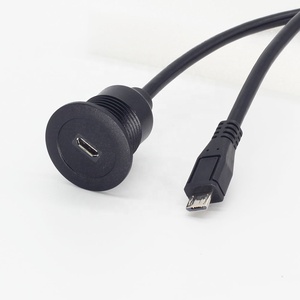 Caja Multimedia de montaje en caja <span class=keywords><strong>Micro</strong></span> <span class=keywords><strong>USB</strong></span> 2,0 3A Panel de PVC de carga rápida <span class=keywords><strong>Cable</strong></span> de extensión <span class=keywords><strong>Micro</strong></span> macho a hembra con bloqueo de tuerca roscada - Product Image 6