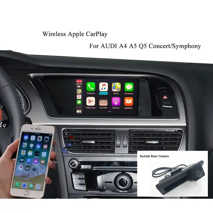drahtlose iphone carplay für audi a4 b8 8k a5 q5 konzert symphonie radio  apple carplay android auto spiegel link medien schnitts telle
