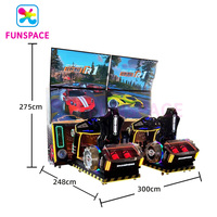 Simulateur de conduite Funspace Luxury HD grand écran pour 2 joueurs, machine de jeu d'arcade à monnayeur, cockpit de simulation de course