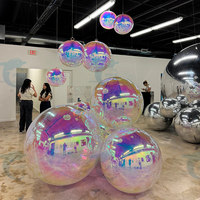 ZHENGKU hermétique argent or irisé grand brillant PVC miroir réfléchissant sphère boule gonflable arc-en-ciel ballons suspendus