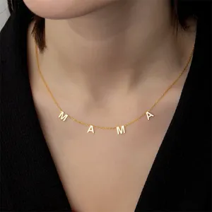 Модное персонализированное ожерелье с 925 буквами из стерлингового серебра, индивидуальное ожерелье с именем для мамы, подарки