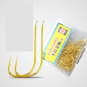 100 unidades/caja de anzuelos individuales de acero al carbono con revestimiento dorado, con y sin púas, para pesca de lubina, trucha, carpa cruciana, tamaño pequeño y fino, micro, de Taiwán - Product Image 1