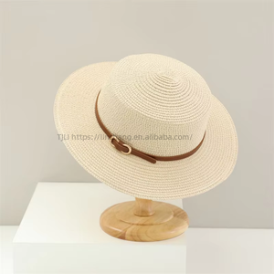 French Flat Straw Bag With Hat Fashion Women's Large Capacity 2 Pieces <b>Tote</b> Bag Seaside Holiday Handbag Shoulder Bag - Product Image 6