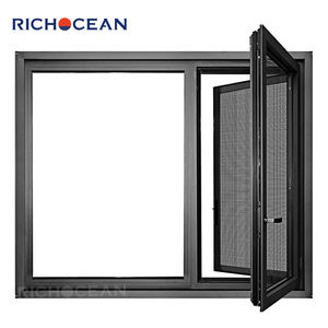 หน้าต่างบานเปิดกระจกนิรภัยสีดำพร้อมมุ้งลวดจาก RICHOCEAN ผู้ผลิตจีน - Product Image 3