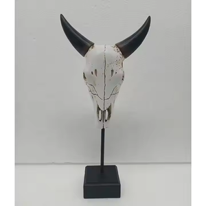 รูปปั้นหัววัวทำจากเรซินเทียมมีเขารูปหัวกะโหลกศีรษะวัวสำหรับตกแต่ง Maison - Product Image 6