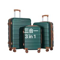 Valise de voyage à coque dure métallique simple classique avec roues utilisation de vacances en plein air ensembles de valises à bagages en ABS léger