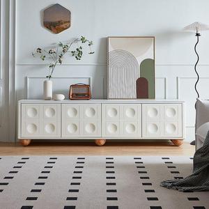 Mueble de TV Estilo Francés Color Crema, Diseño Retro Minimalista para Sala de Estar con Almacenamiento - Product Image 5