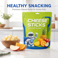 Sachet Doypack Mat Personnalisé avec Trou Euro pour Snacks de Fromage Sains, 25% Moins de Sucre, Emballage Alimentaire