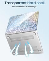 Étui de protection rigide transparent en plastique avec impression laser personnalisée motif léopard pour MacBook Air 13 13.6 15 Pro 13 14 16 pouces M4 M3 M2 M1