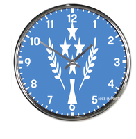 Horloge murale ronde avec drapeau d'Haïti, horloge silencieuse classique sans tic-tac, fonctionnant à piles, pour bureau, maison, salon