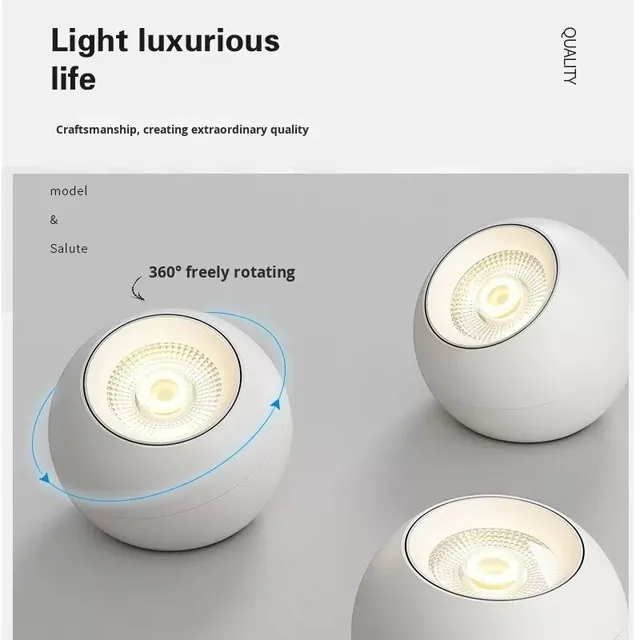 Nordic Creative LED Ceiling Light Surface Mounted Spotlight Downlight Rotating Commercial Track for Living Room Corridor