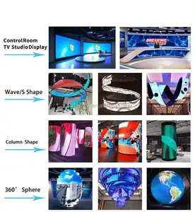P0.9 P1.25 P1.5 P1.8 P2 P2.5 Led Display Screen Interior Led Panel Video Wall Flexible Soft Led Module Advertising Stage
