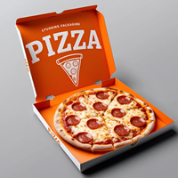 Caja para Pizza Personalizada de Cartón Corrugado con Materiales Reciclados Ecológicos, Laminación Mate, Grabado en Relieve, Embalaje Duradero para Pizzas Calientes