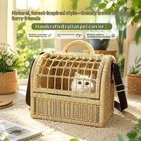 Lit pour animaux de compagnie en rotin OEM ODM, lit pour chat tressé, tissage naturel, coussin respirant à dessus ouvert, lit pour chien, mobilier d'intérieur pour chat, fournitures pour animaux de compagnie