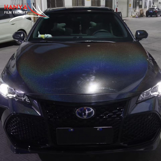 Glossy Laser Black Rainbow Car Vinyl Wrap Laser Chrome Rainbow Color Car Wrapping Vinyl Wrap Car Body Decoration Film