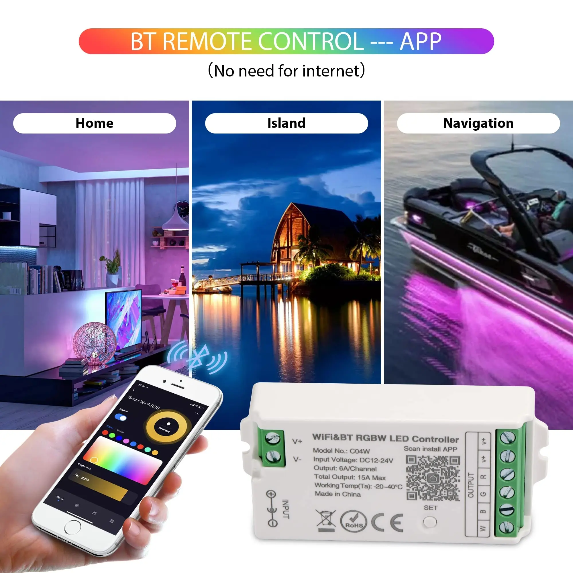Tuya Smart Light RGB LED Controller Supports Wifi Blue-tooth Control Work with Alexa Voice Control