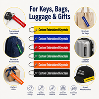 Llavero Personalizado Bordado de Tela, Diseño Exclusivo, Venta al por Mayor OEM, Etiqueta de Identificación para Equipaje, Jet Tag, Porta Nombres, Anillo Multicolor para Coche, Moto, Bolso