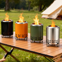 Mini 304 Edelstahl Tragbare Holzfeuerstelle Tischplatte Rauchfreie Feuerstelle Outdoor Camping-Ofen mit Sekundärverbrennung