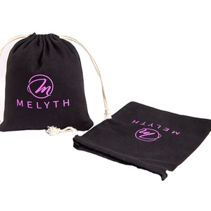 Bolsas de Lona de Algodón Negras Reutilizables y Duraderas con Cordón, Bolsitas para Regalos y Joyería, para Ropa y Calcetines, Reciclables - Product Image 5