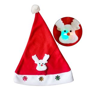 Chapeau de Noël personnalisé pour adultes et enfants, motif de Père Noël rouge de dessin animé, avec des lumières clignotantes - Product Image 4