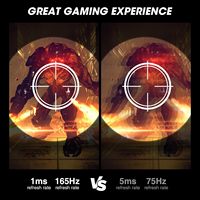Monitor para Juegos KOORUI de 24 Pulgadas, Monitor de Computadora IPS Rápido de 165 Hz, Pantalla FHD de 1 ms, Sincronización Adaptativa para Jugadores, Compatible con Montaje VESA