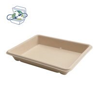 Plateaux jetables en bagasse de canne à sucre, écologiques et compostables, pour fruits et aliments frais