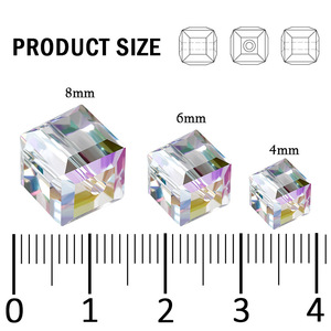 <span class=keywords><strong>Perles</strong></span> carrées en verre à facettes électroplaquées AB en gros pour la décoration de bijoux, vêtements, sacs, chaussures et chapeaux DIY - Product Image 3