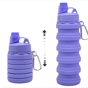 Eco-friendly Collapsible Water Bottles 500ml Drinks Foldable Cups Sport Silicone Water Bottle