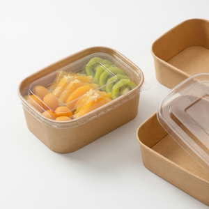 Tazón de Papel Biodegradable Desechable al por Mayor con Tapa, de Pared Simple, para Ensaladas, Ramen, Snacks, Helados y Otros Alimentos - Product Image 4