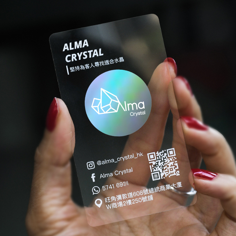 Custom Business Card Printing Plastic Transparent Pvc Holographic Promotion logo Waterproof Name Visiting Advertising Card